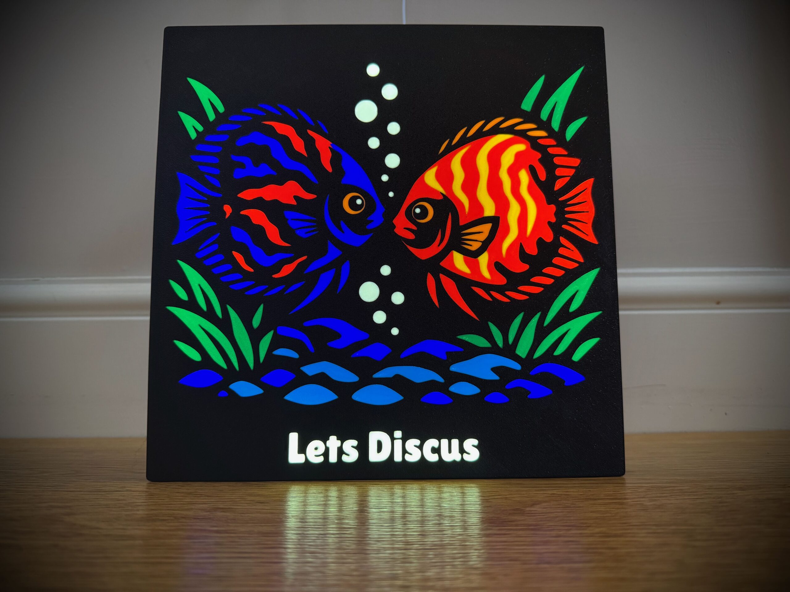 Lets Discus LED Light Box illuminated aquarium decor